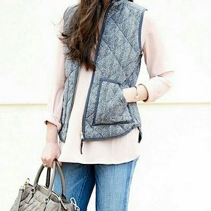 J. Crew Grey Herringbone Vest